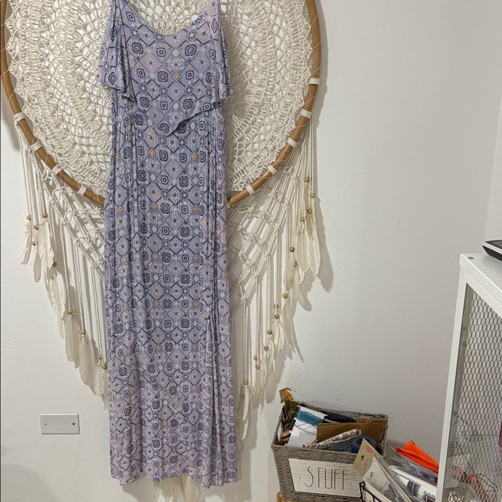 Mudd Lavender Geometric Maxi Dress